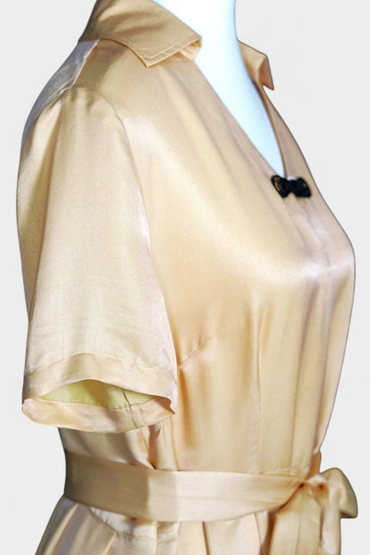 Handmade Mulberry Silk Maxi Dress | Nude & Champagne