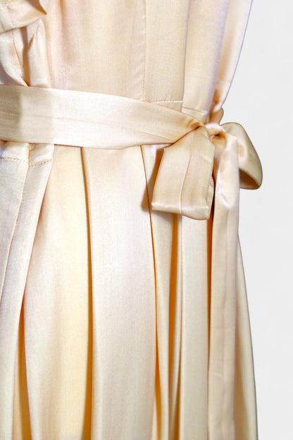 Handmade Mulberry Silk Maxi Dress | Nude & Champagne