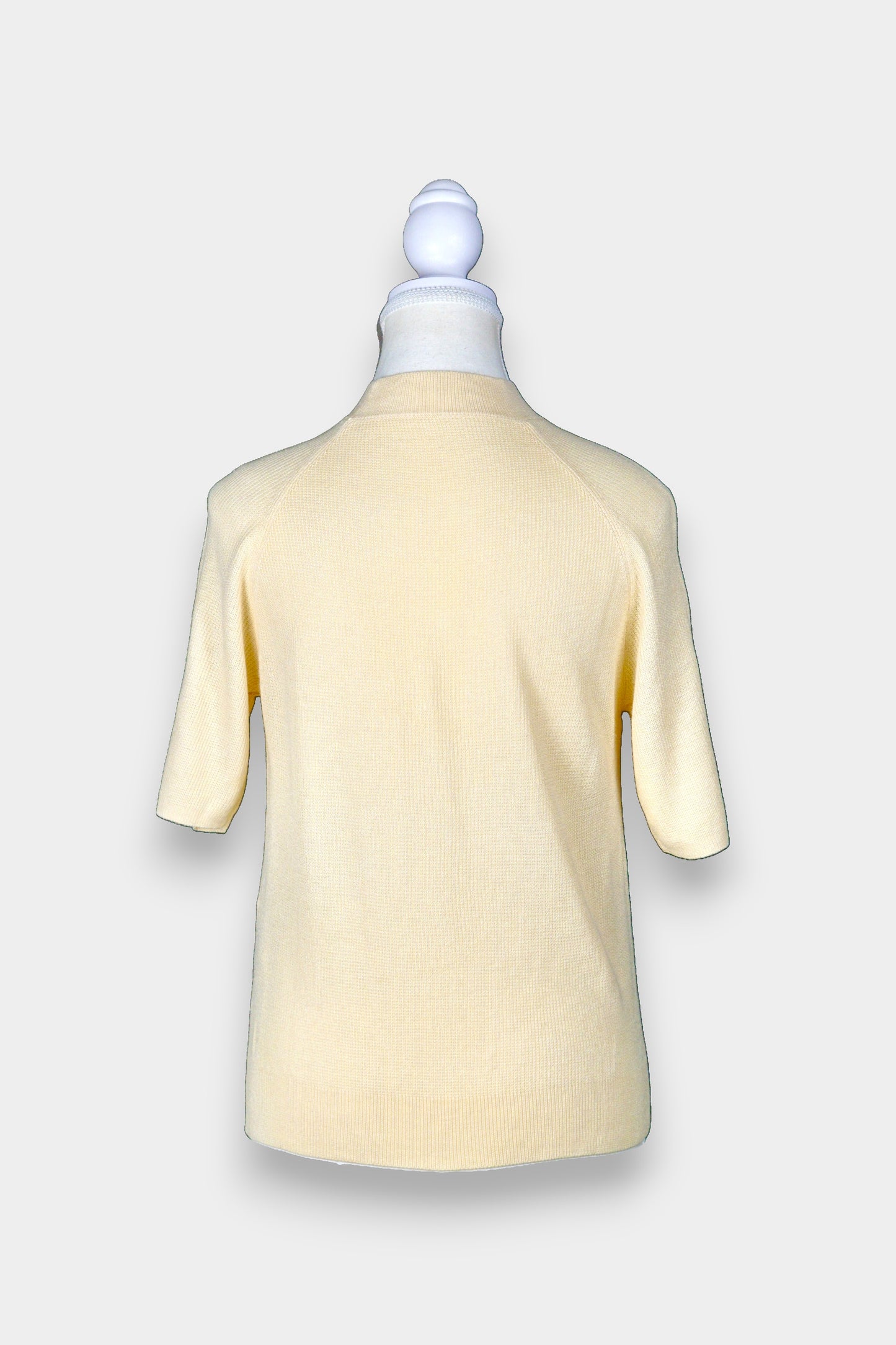 Tussah Silk Knit Top | Short Sleeve Mock Neck