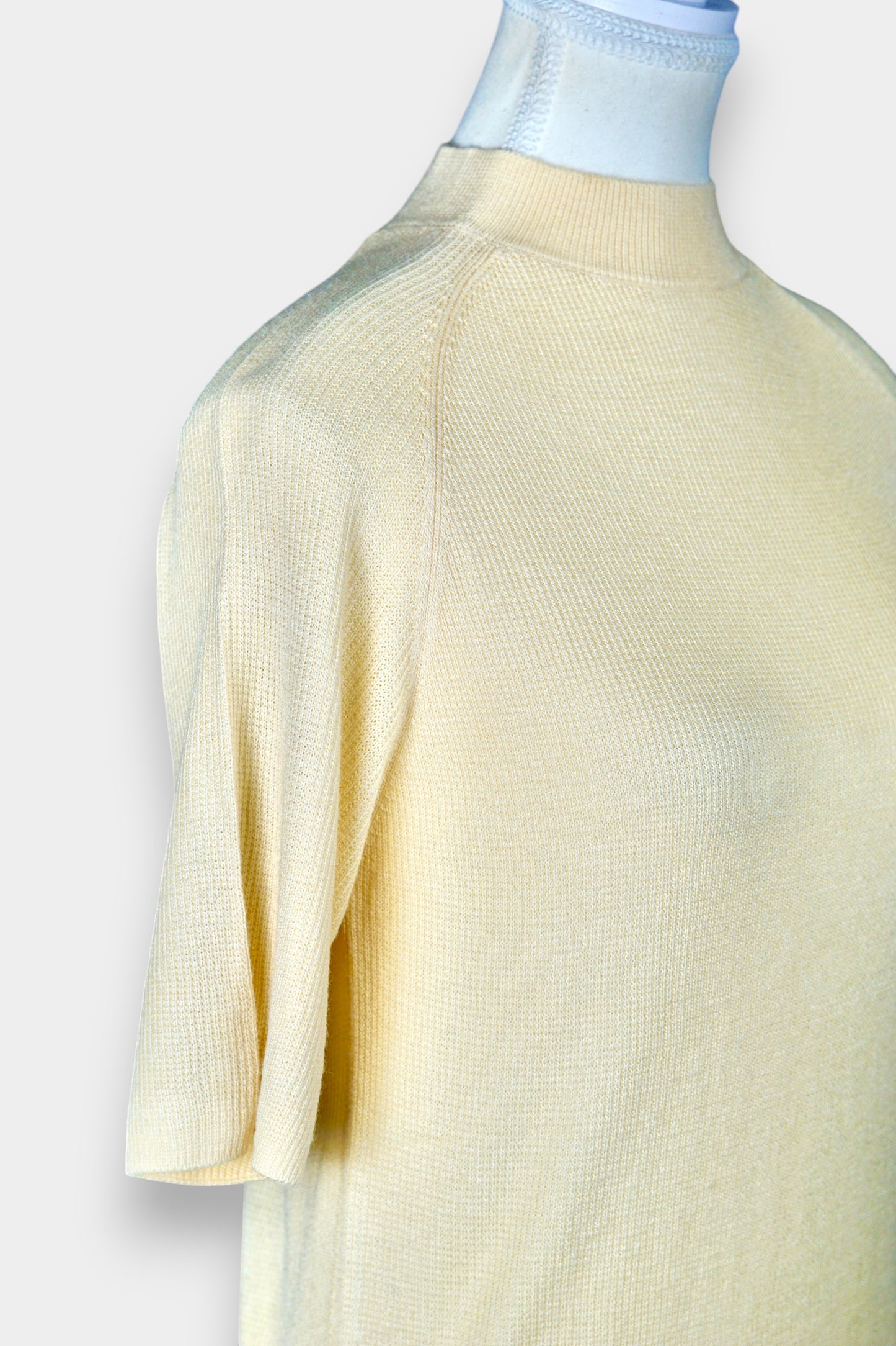 Tussah Silk Knit Top | Short Sleeve Mock Neck