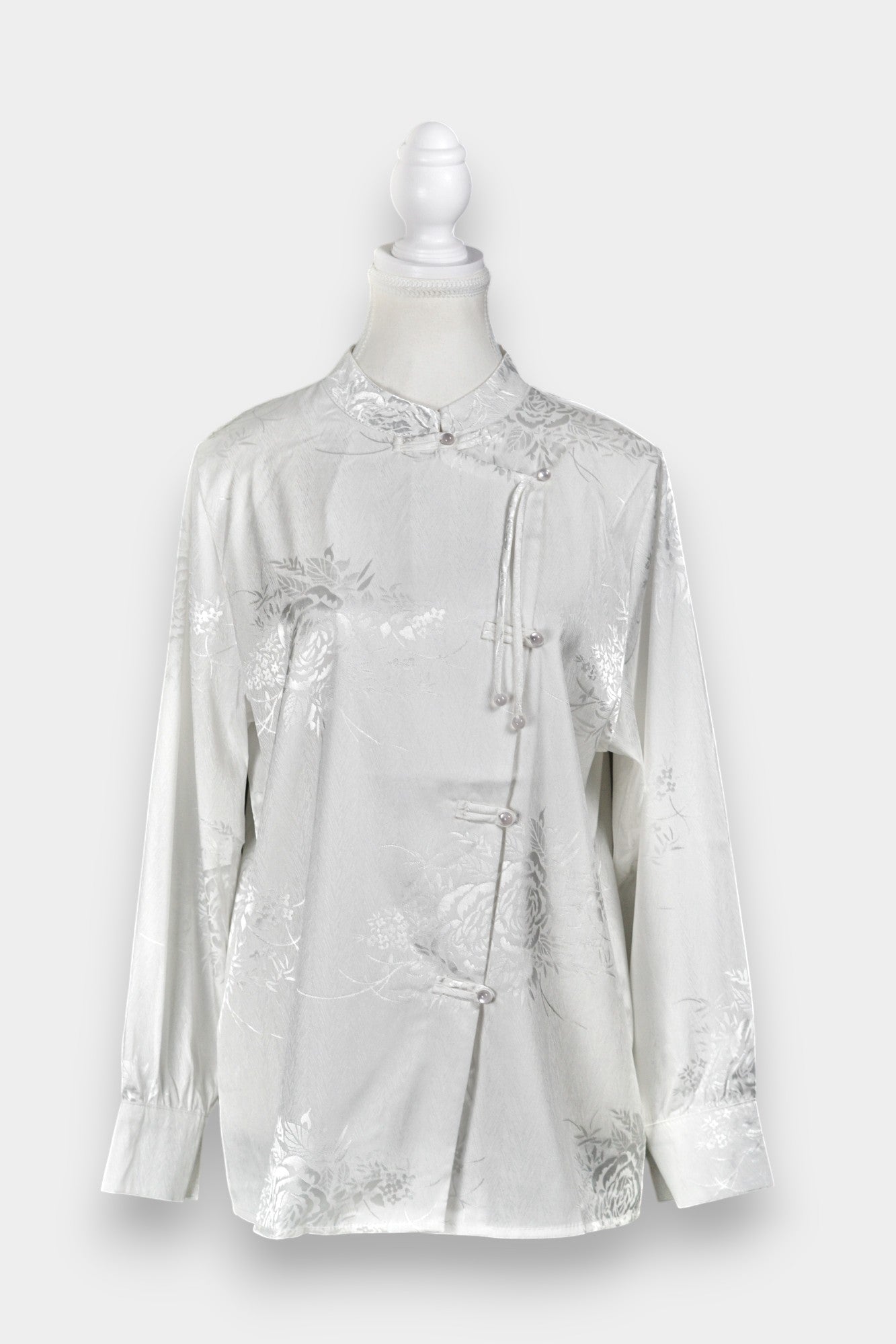 Handcrafted Song Dynasty Brocade Silk Shirt Jacket | Floral Top