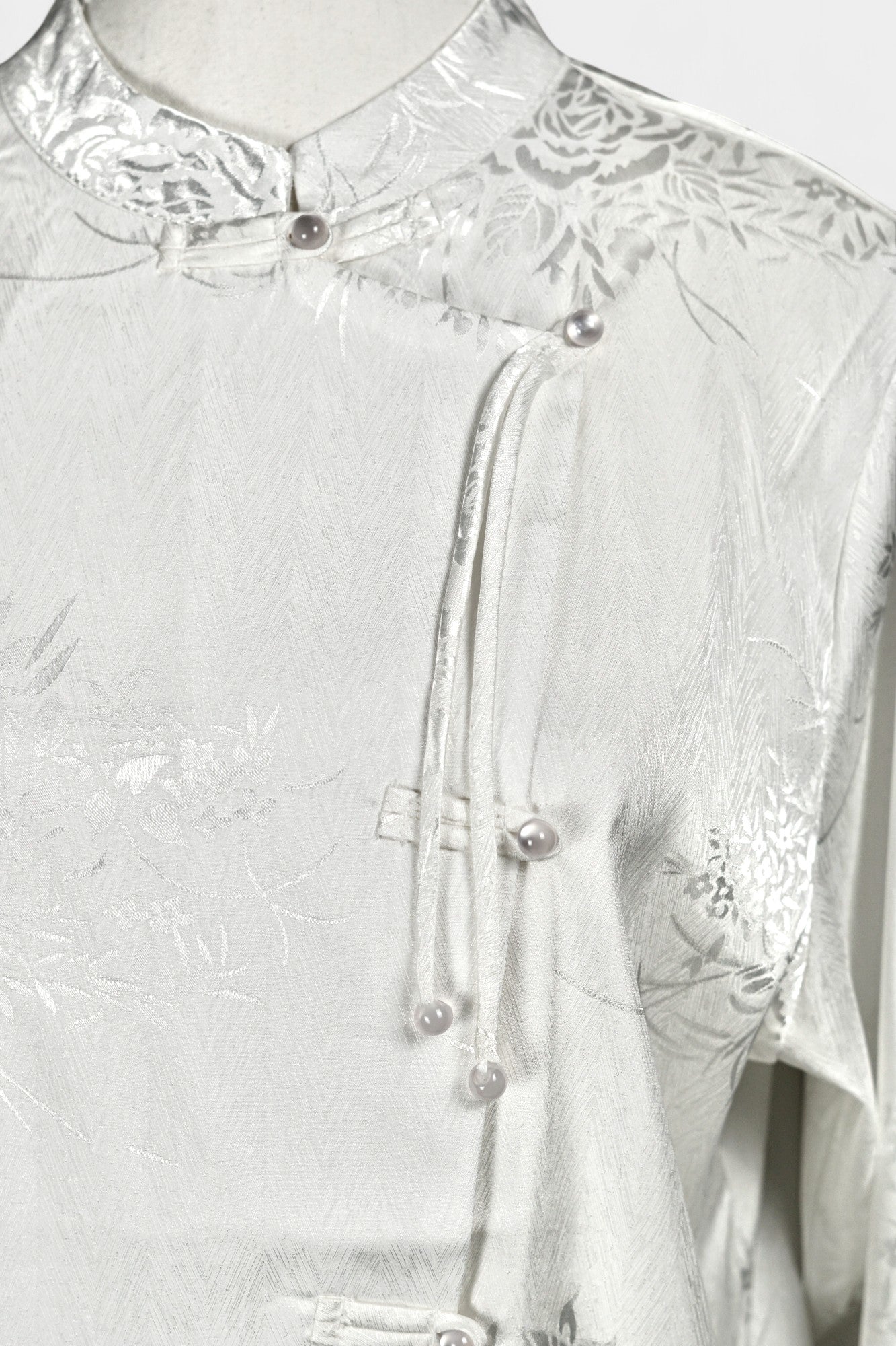 Handcrafted Song Dynasty Brocade Silk Shirt Jacket | Floral Top