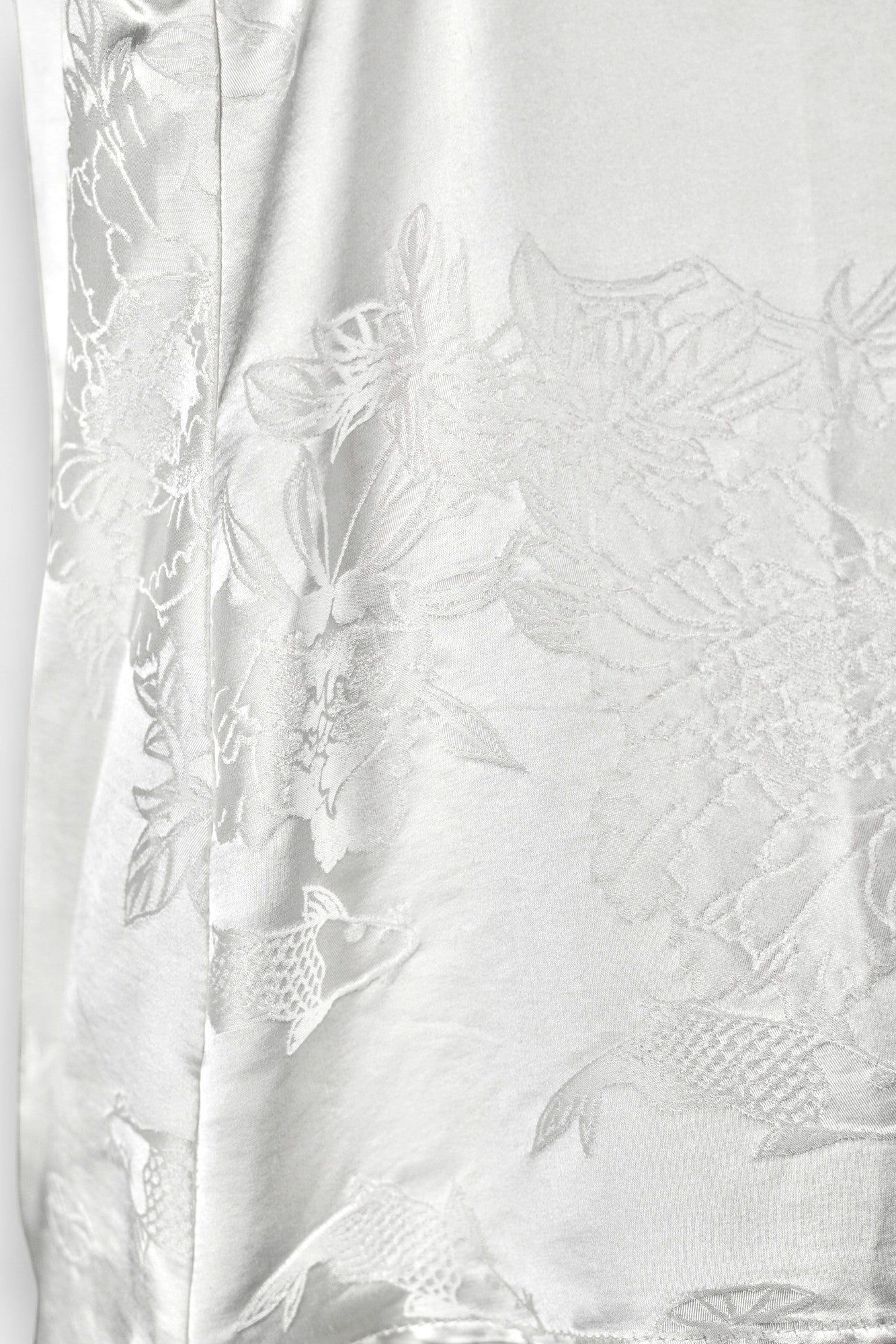 Handmade Mulberry Silk Jacquard Sleeveless Top | White