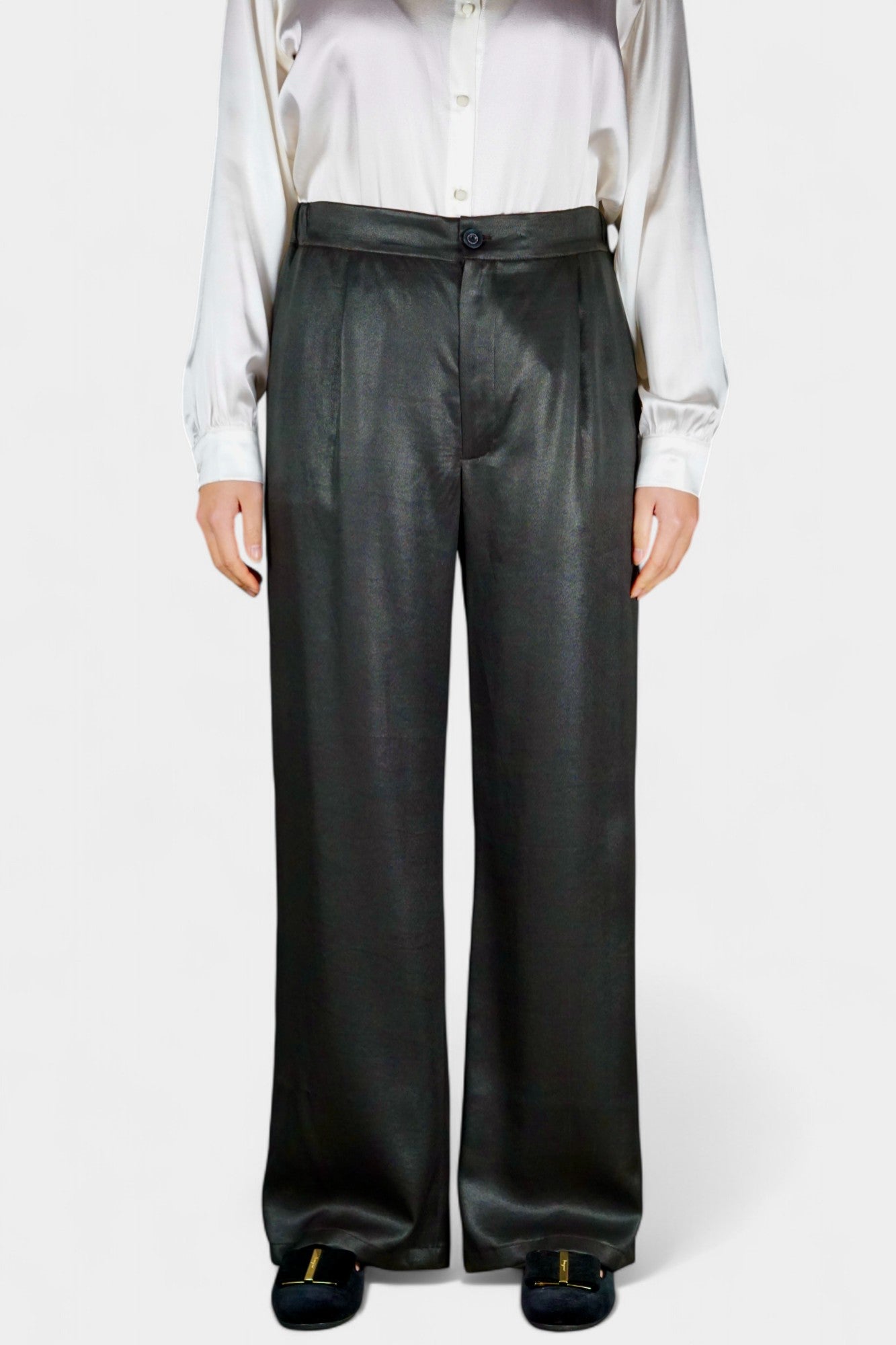 Handcrafted Premium Black Heavy Mulberry Silk Pants