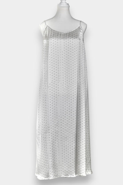 Mulberry Silk Camisole Dress | White Dot Pattern