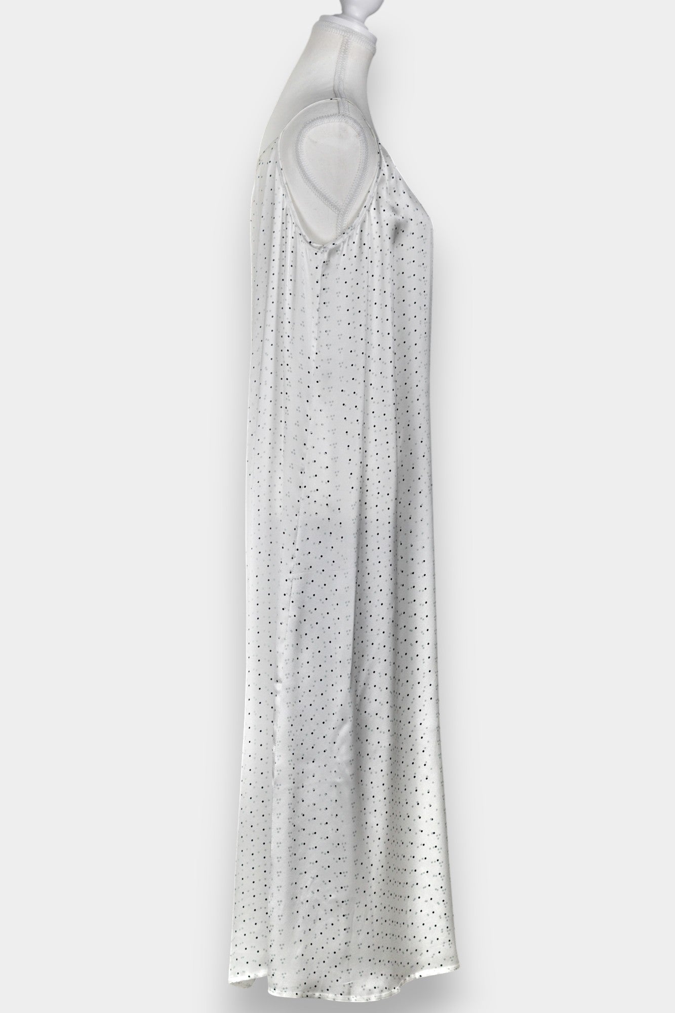 Mulberry Silk Camisole Dress | White Dot Pattern
