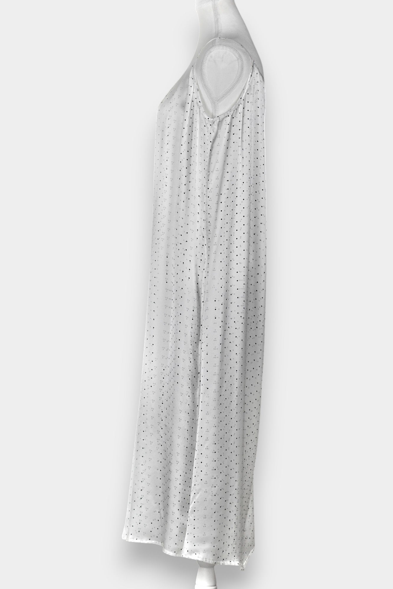 Mulberry Silk Camisole Dress | White Dot Pattern