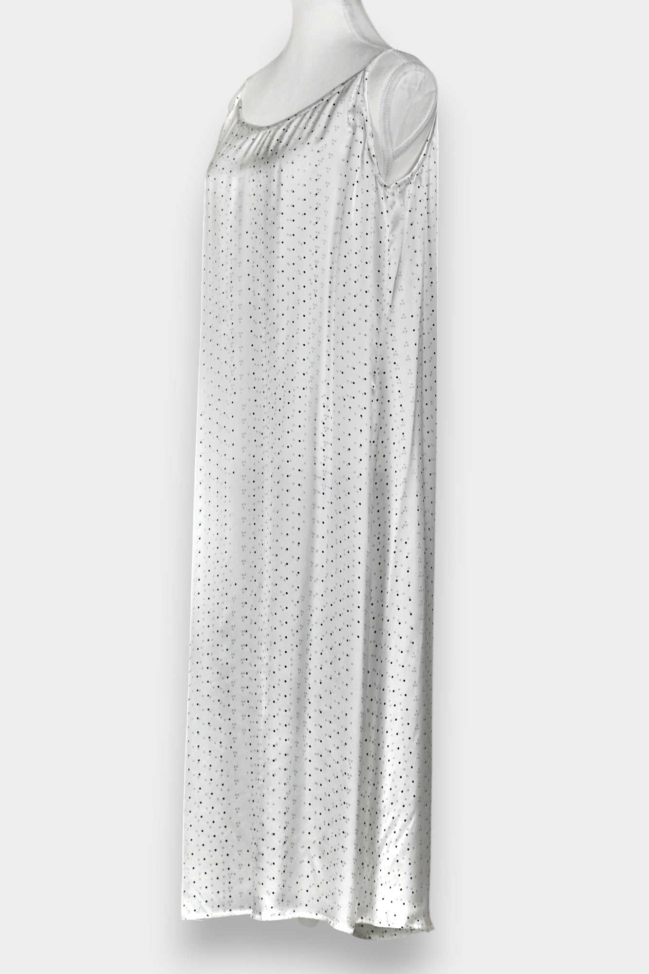 Mulberry Silk Camisole Dress | White Dot Pattern