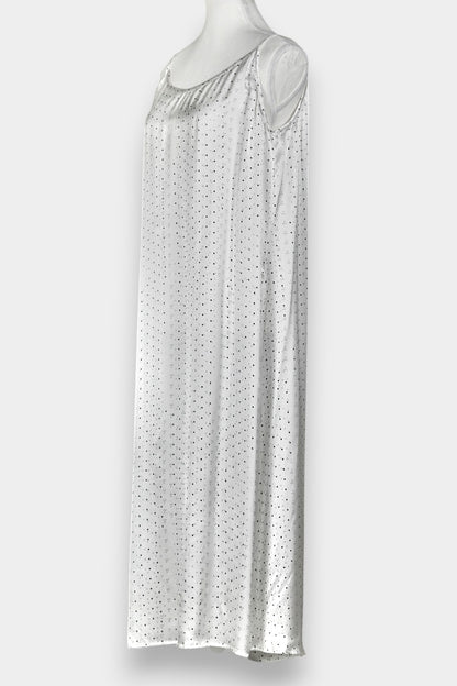 Mulberry Silk Camisole Dress | White Dot Pattern