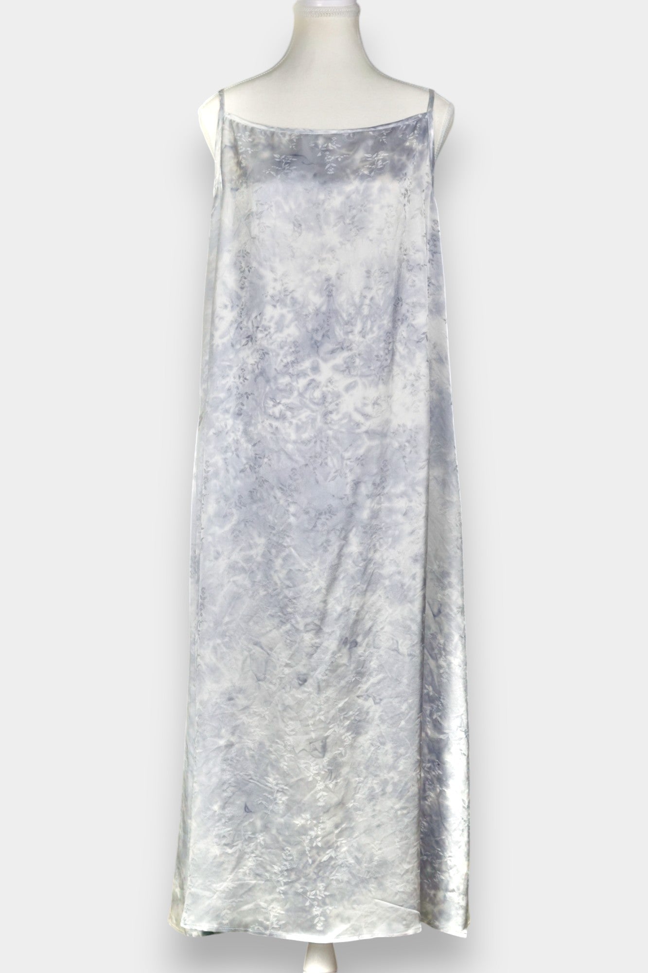 Mulberry Silk Slip Dress | Grey Tie-Dye Pattern