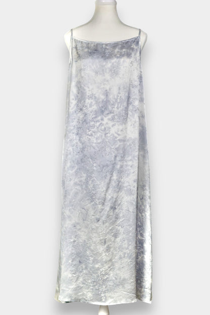 Mulberry Silk Slip Dress | Grey Tie-Dye Pattern