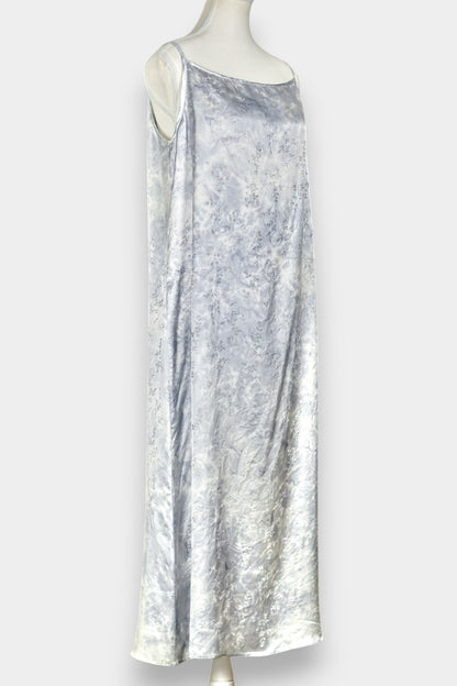 Mulberry Silk Slip Dress | Grey Tie-Dye Pattern