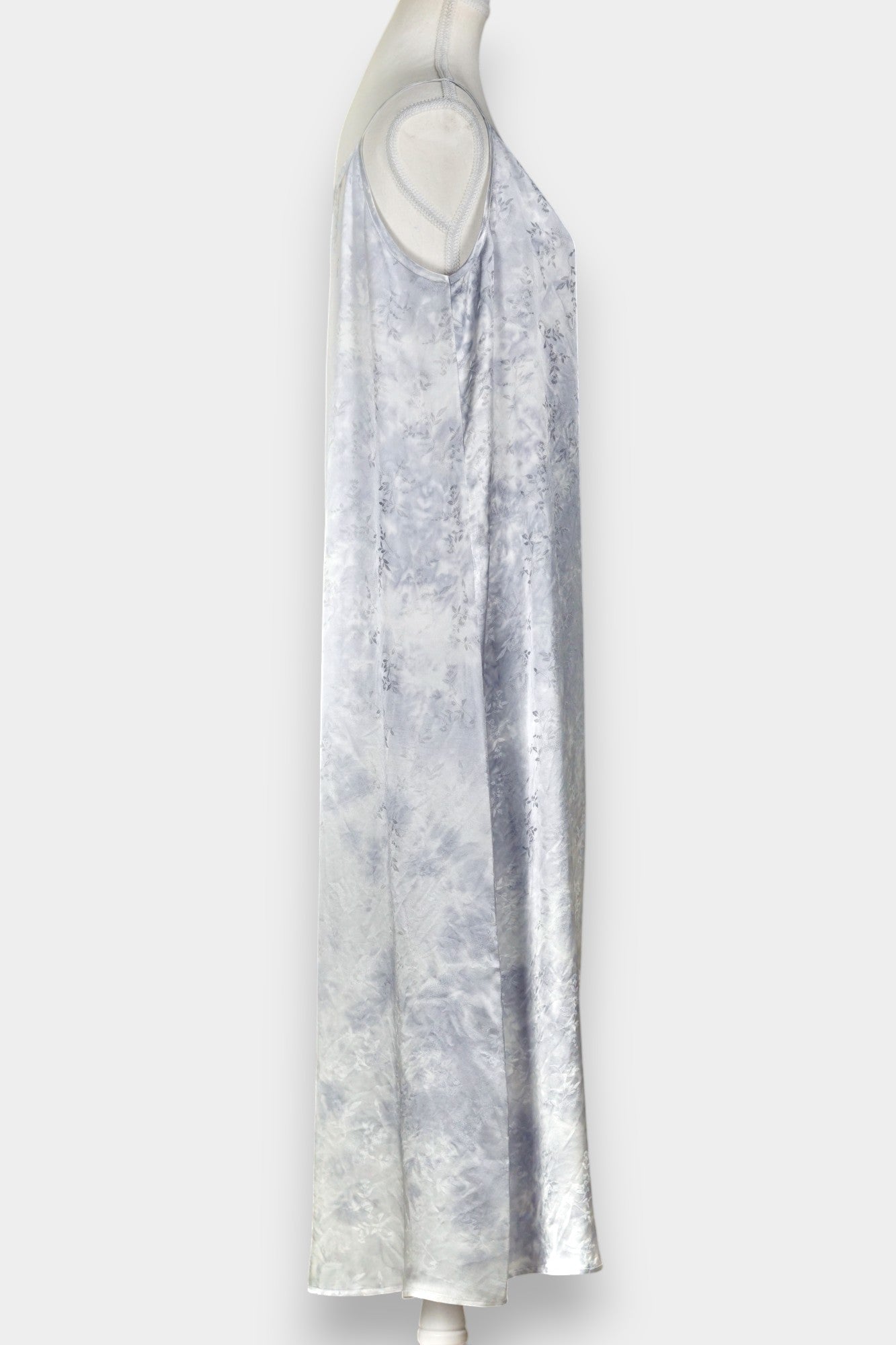 Mulberry Silk Slip Dress | Grey Tie-Dye Pattern