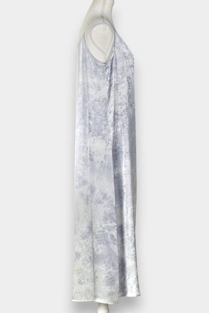 Mulberry Silk Slip Dress | Grey Tie-Dye Pattern