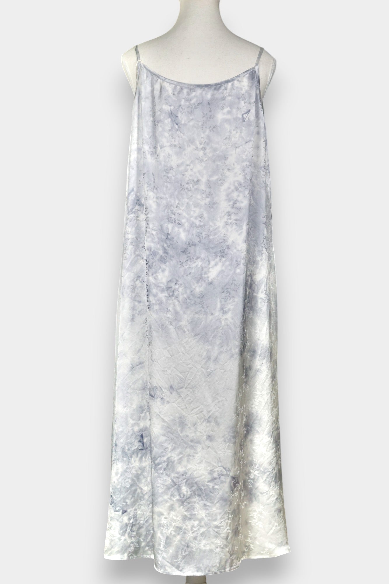 Mulberry Silk Slip Dress | Grey Tie-Dye Pattern