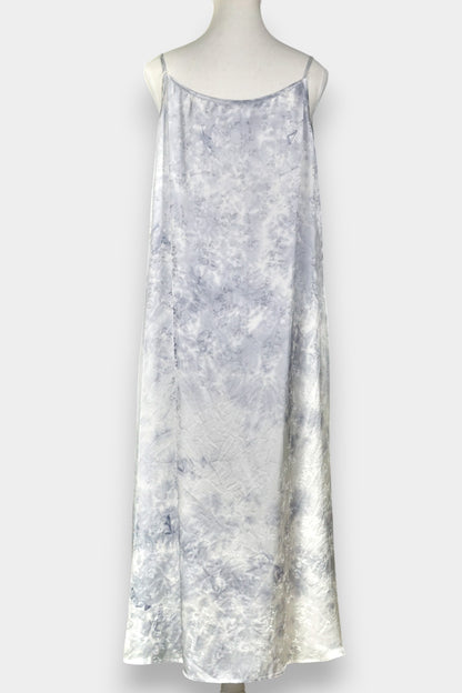 Mulberry Silk Slip Dress | Grey Tie-Dye Pattern