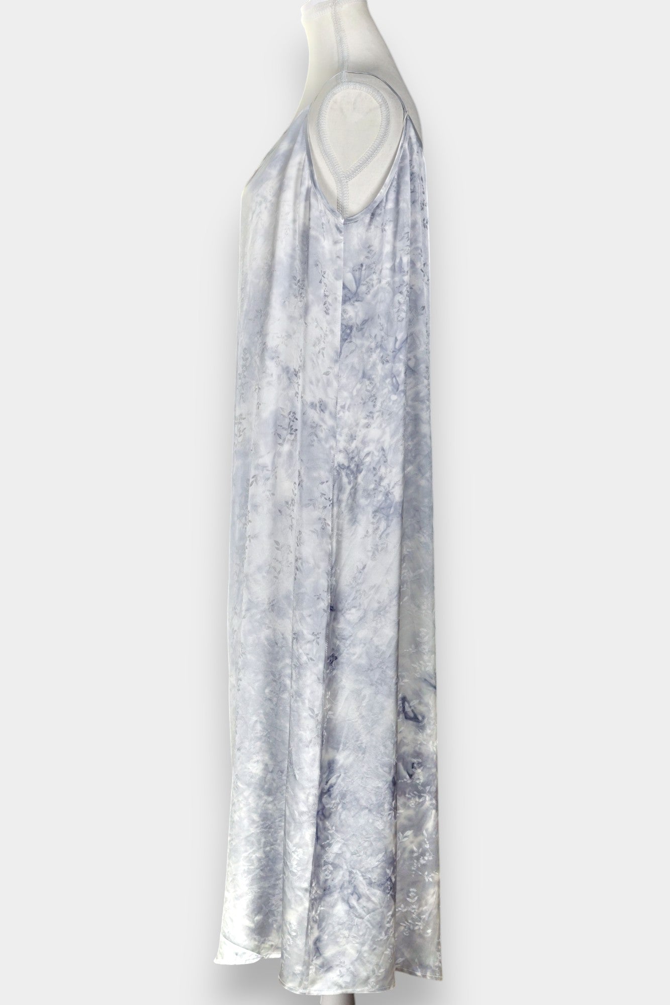 Mulberry Silk Slip Dress | Grey Tie-Dye Pattern