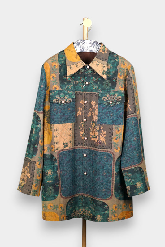 Handcrafted Gambiered Guangdong Gauze Silk Shirt
