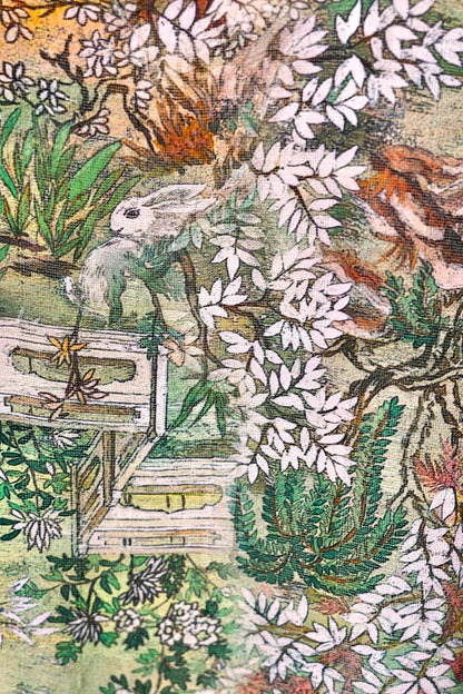 Tussah Silk Landscape Print Oversized Shirt