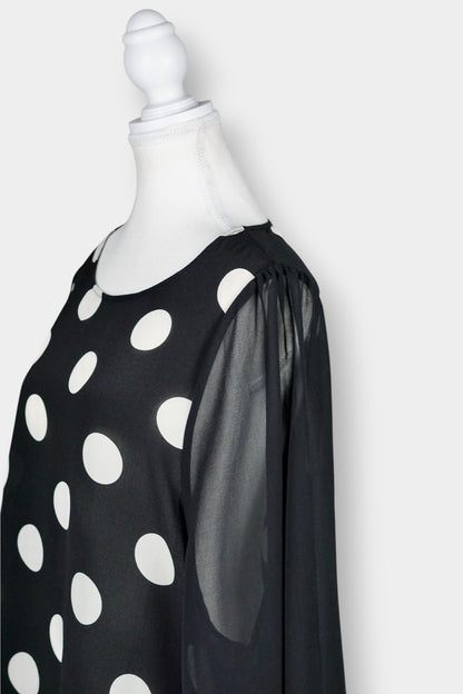 Mulberry Silk Polka Dot Long Sleeve Blouse