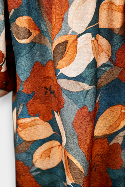 Mulberry Silk Floral Drawstring Blouse