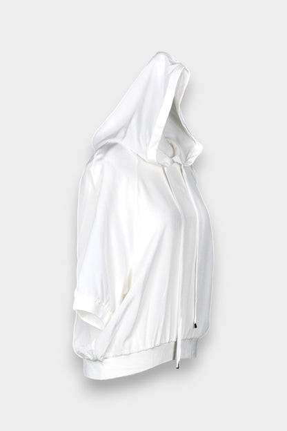 Mulberry Silk Hooded Short Sleeve Top