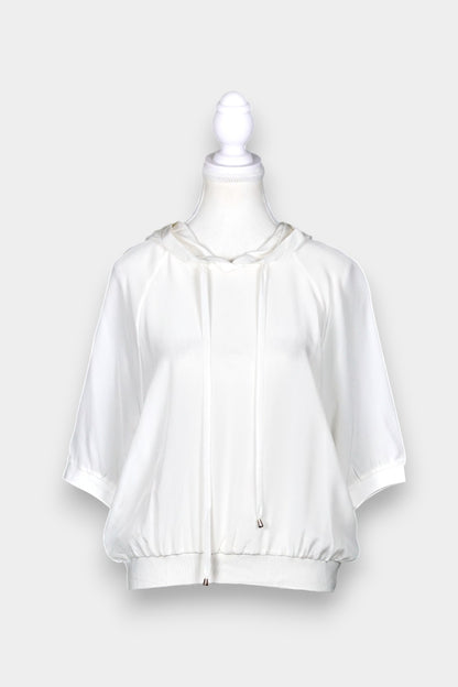 Mulberry Silk Hooded Short Sleeve Top