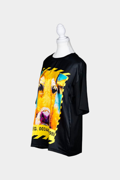 Mulberry Silk Graphic Print Short Sleeve Top