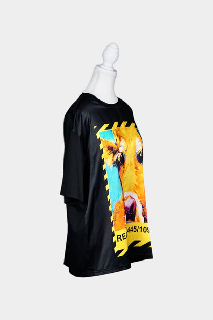 Mulberry Silk Graphic Print Short Sleeve Top