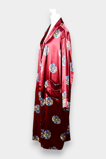 Mulberry Silk Printed Long Robe