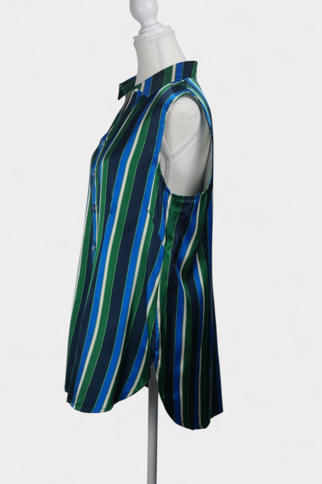 Handcrafted Striped Silk Vest | 100% Mulberry Silk Sleeveless Top