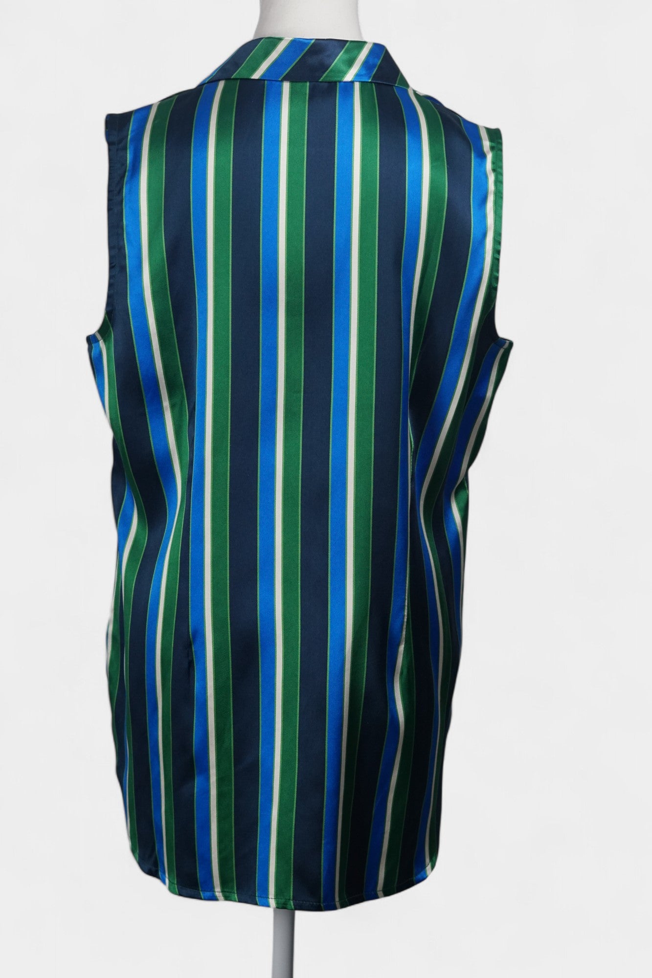 Handcrafted Striped Silk Vest | 100% Mulberry Silk Sleeveless Top