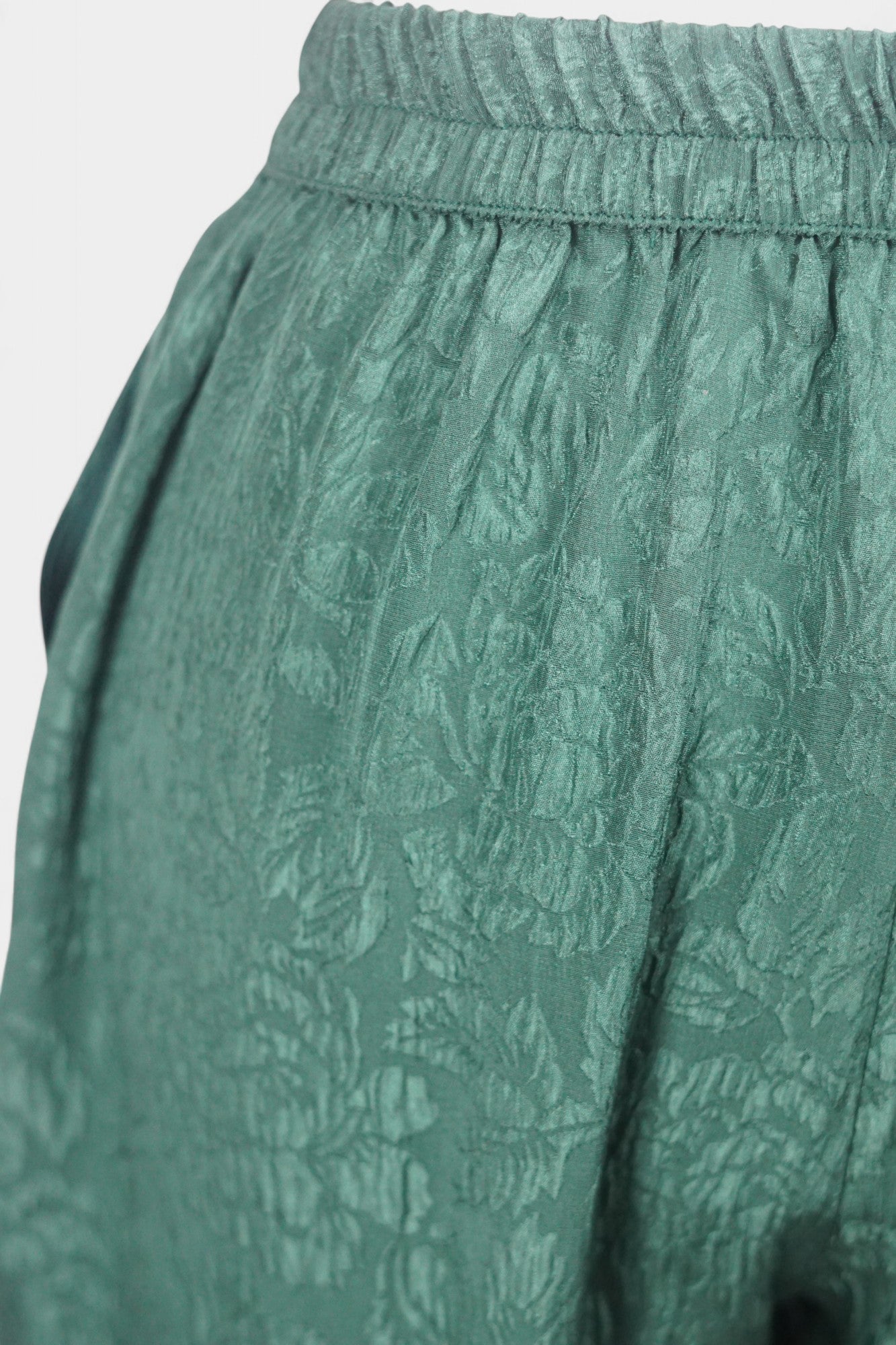 Handcrafted Emerald Silk Trousers | 100% Mulberry Silk Crinkle Texture Pants
