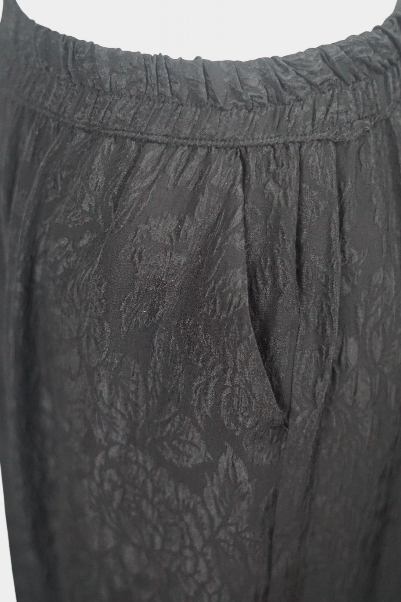 Handcrafted Black Mulberry Silk Trousers | 100% Crinkle Texture Silk Pants