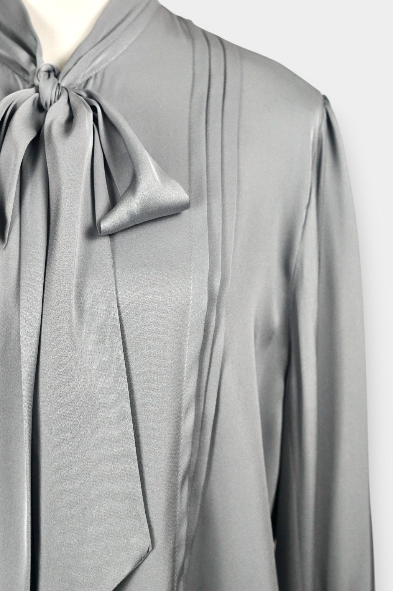 Handcrafted Mulberry Silk Tie-Neck Blouse | 100% Silk Long Sleeve Shirt