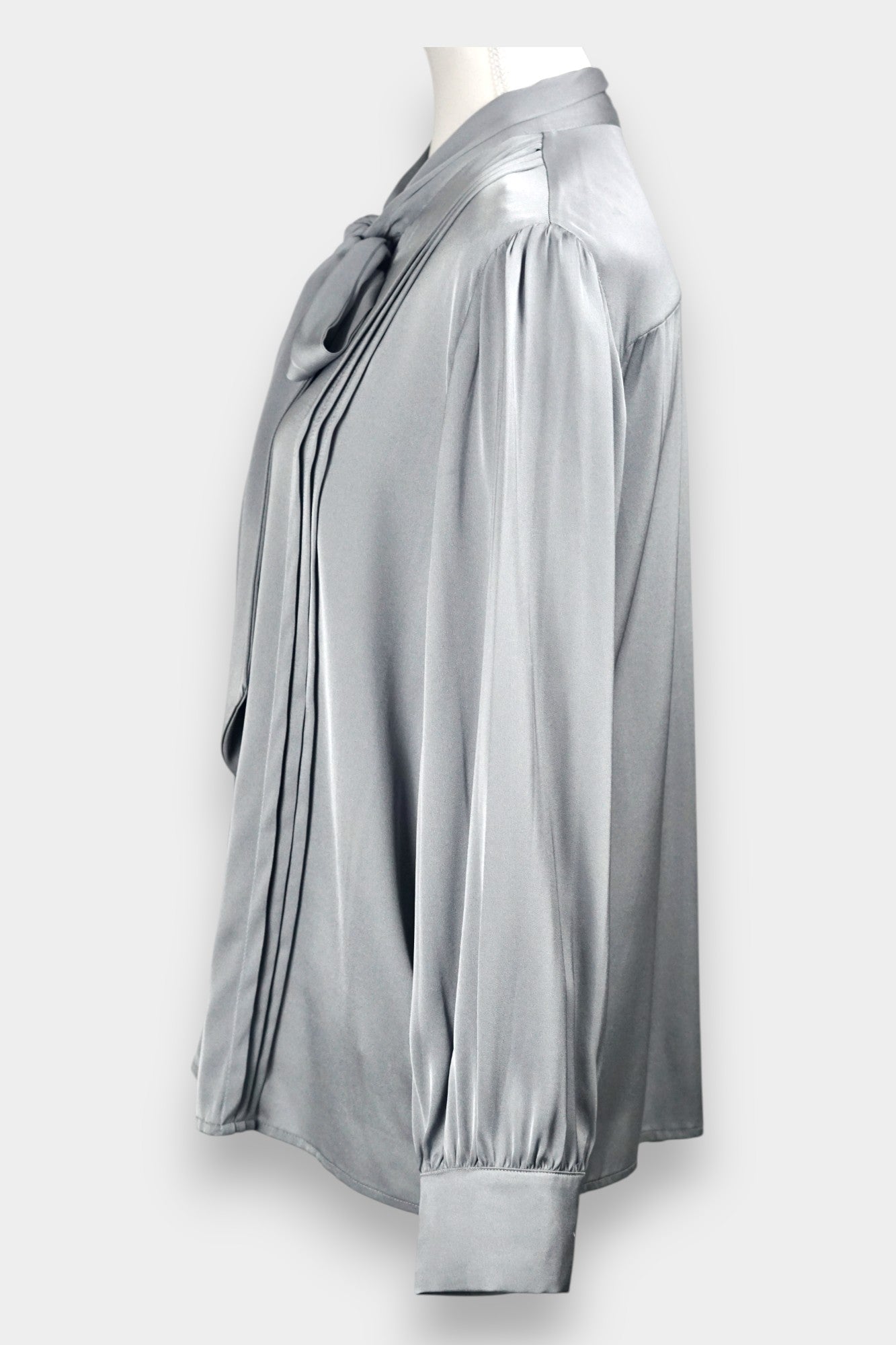 Handcrafted Mulberry Silk Tie-Neck Blouse | 100% Silk Long Sleeve Shirt