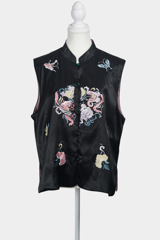 Handcrafted Reversible Song Dynasty Brocade Silk Vest | 100% Silk Waistcoat