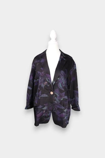 Gambiered Guangdong Gauze Silk Floral Blazer