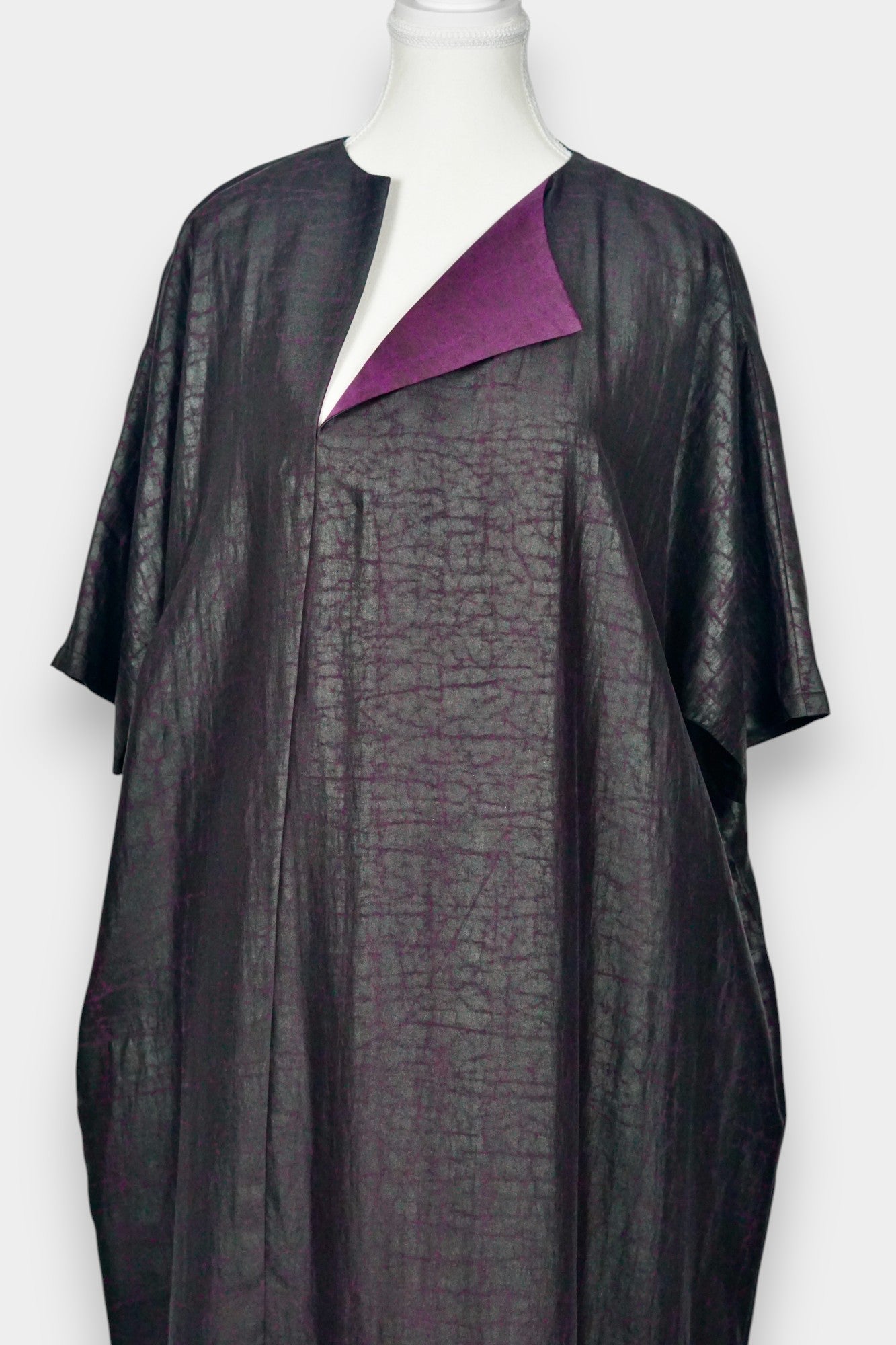 Gambiered-Guangdong-Gauze-Silk-Dress-Handmade-Natural-Dye-Luxury