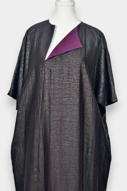 Gambiered-Guangdong-Gauze-Silk-Dress-Handmade-Natural-Dye-Luxury