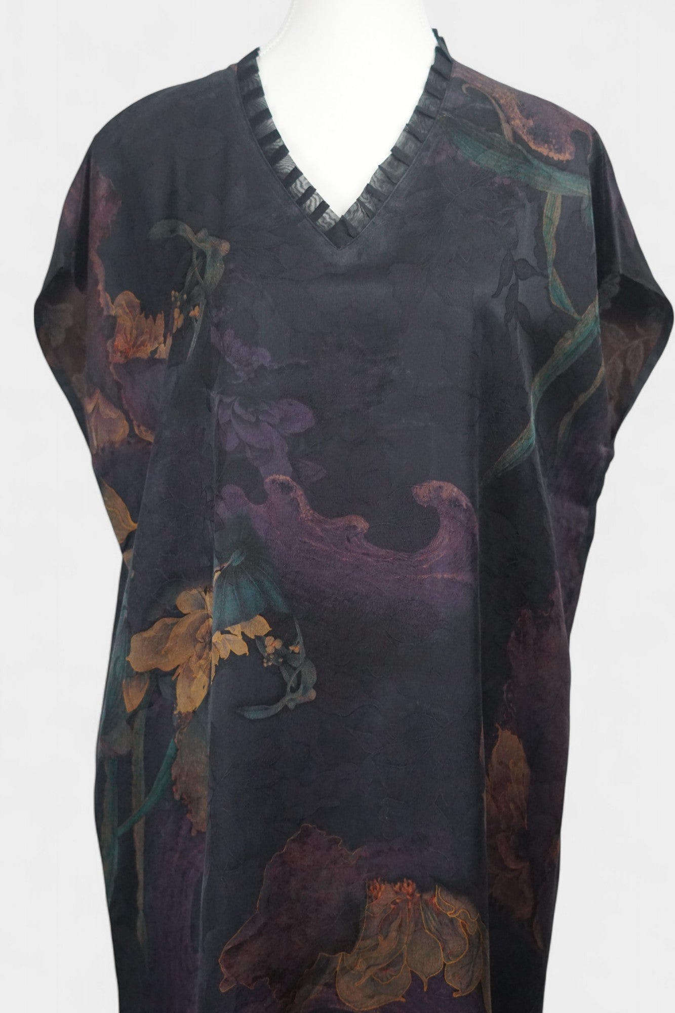 Women's Gambiered Canton Gauze midi dress, loose fit sleeveless mud silk summer dress