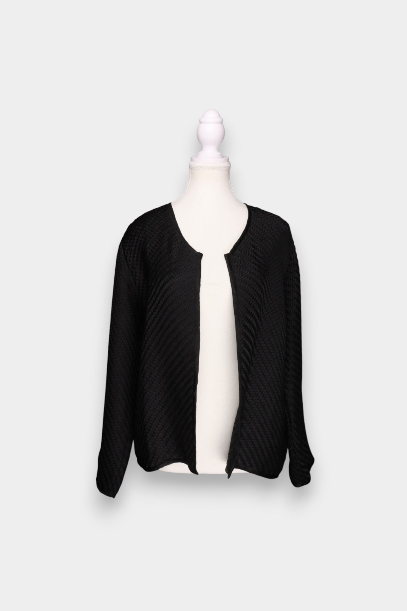 Mulberry Silk Textured Open-Front Jacket