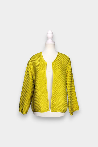 Mulberry Silk Textured Open-Front Jacket