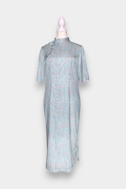 Mulberry Silk Textured Cheongsam Dress