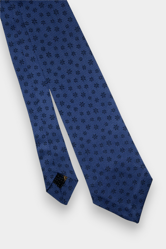 Pure Silk Printed Necktie with Botanical Floral Motif