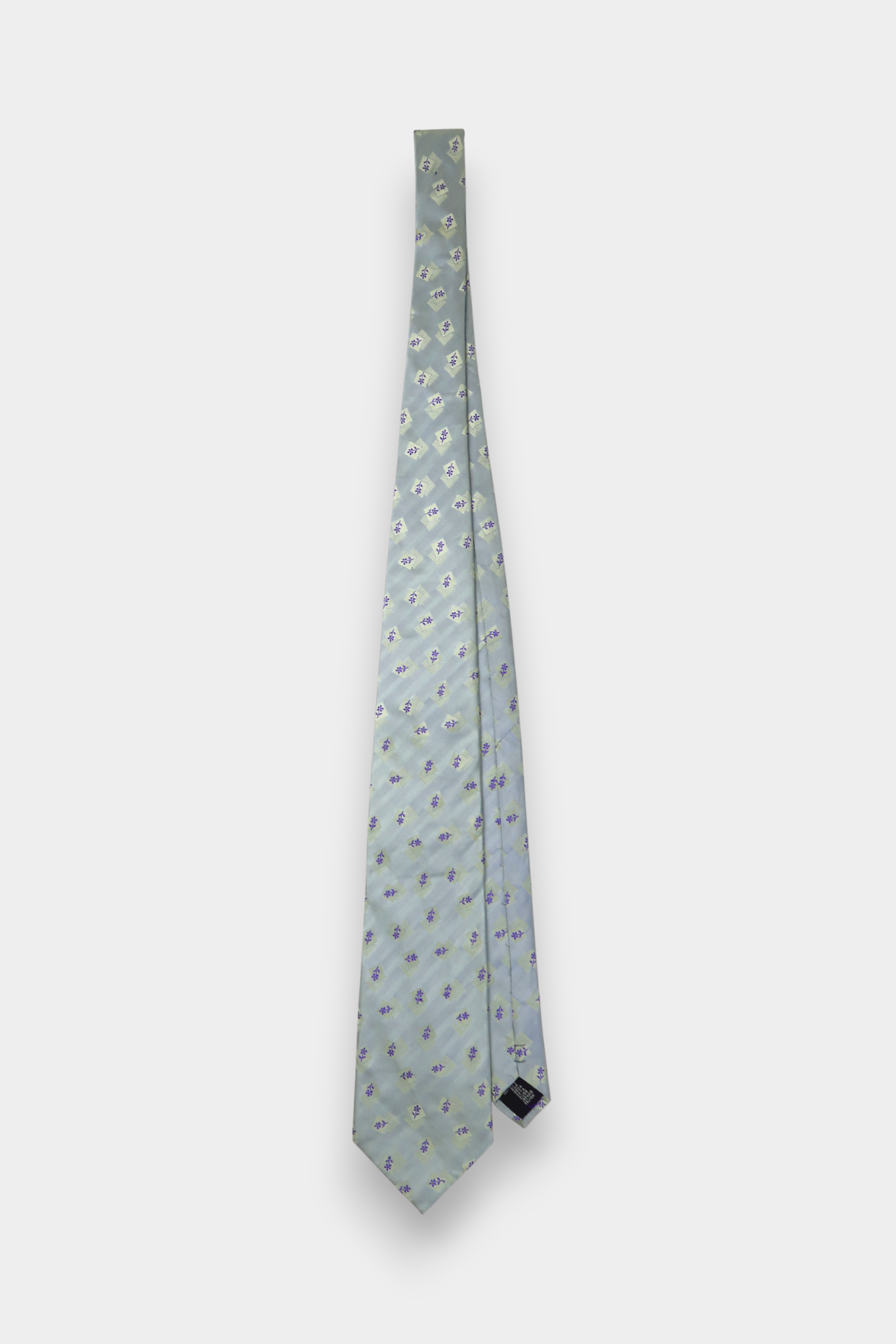 Celadon Floral Song Dynasty Brocade Silk Tie