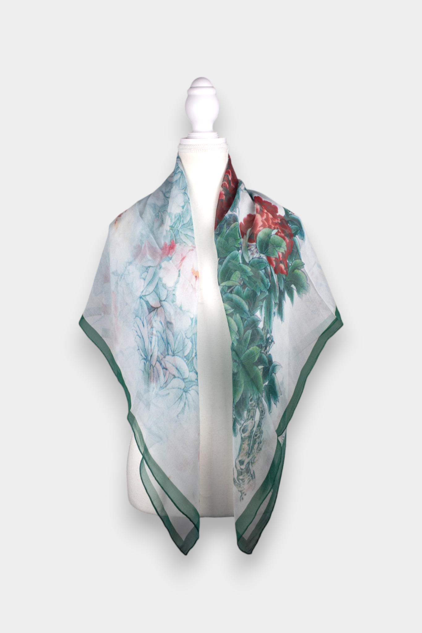 Mulberry Silk Watercolour Floral Print Scarf