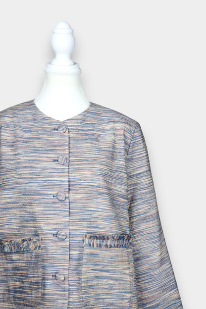 Tussah Silk Textured Cropped Jacket