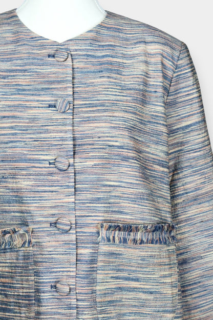Tussah Silk Textured Cropped Jacket