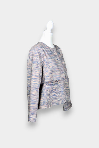 Tussah Silk Textured Cropped Jacket